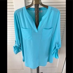 Susan Graver aqua Tunic - Medium